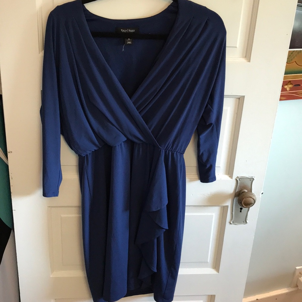 Blue White House Black Market Dress Size 8